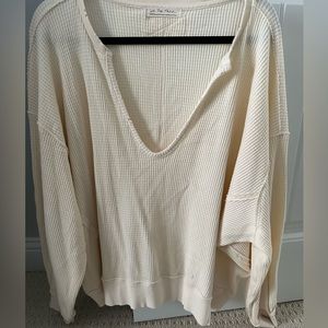 Free people lounge top. In cream color.